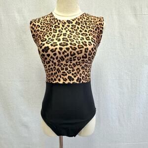 Summersalt The Surf Leopard Print One Piece Swimsuit Women’s Size 6 Two Tone NWT